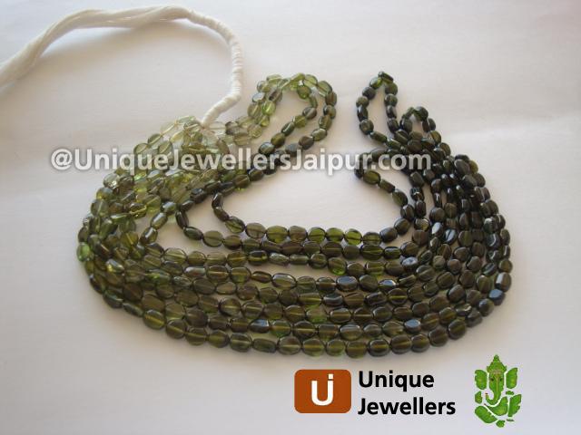 Green Tourmaline Plain Oval Beads